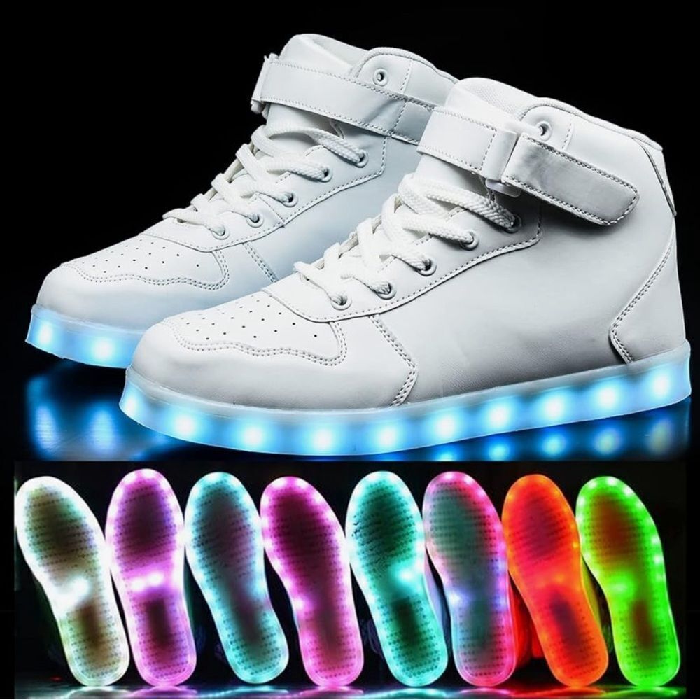Kids High Top LED Sneakers for Girls Light Up Shoes LED Girls USB Recharging
